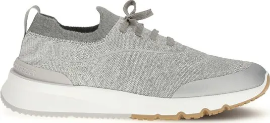 Gray Cotton Athletic Sneakers