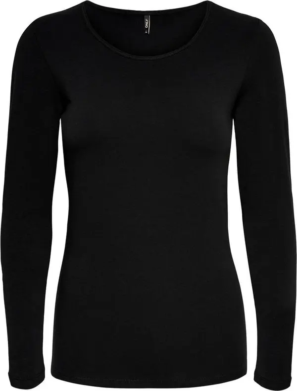 Black Cotton Long Sleeve T-Shirt