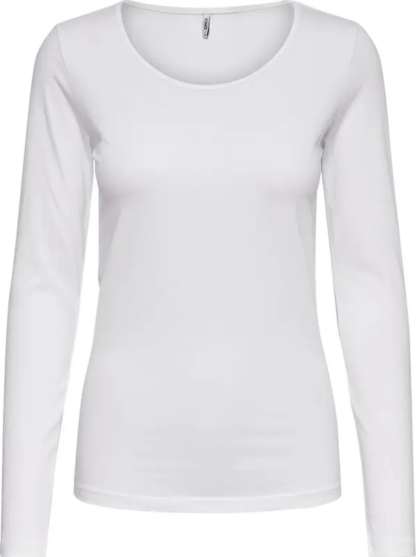 White Cotton Long Sleeve T-Shirt