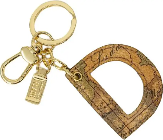 Beige Leather Keychain