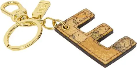 Beige Leather Keychain