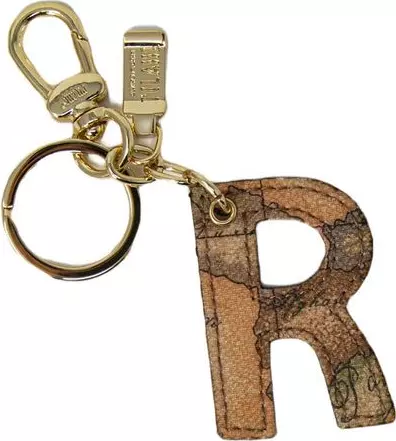 Beige Leather Keychain