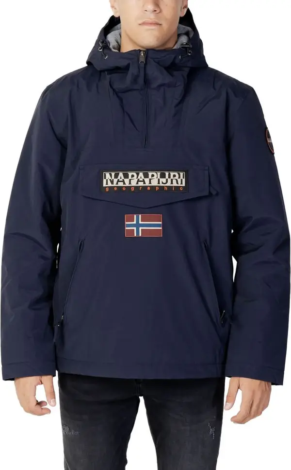 Blue Polyester Shell Jacket