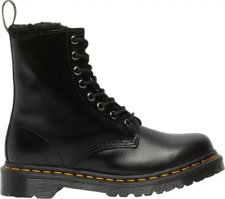 Black Leather Lace-Up Boots