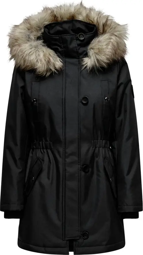 Black Polyester Parka