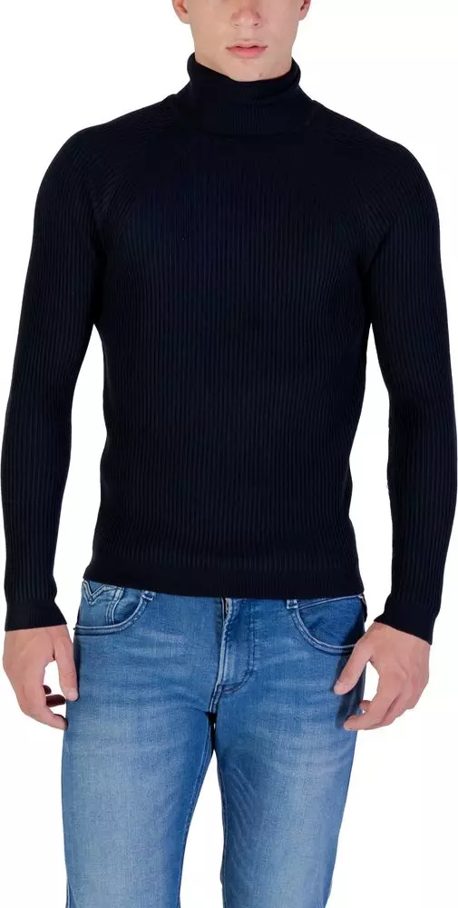 Blue Viscose Turtleneck