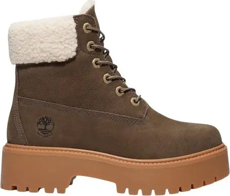 Brown Recycled Leather Lace-Up Boots
