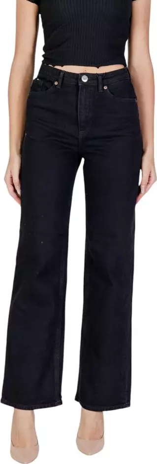 Black Cotton Mom Jeans