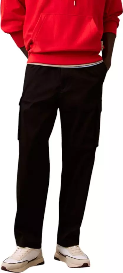 Black Cotton Cargo Pants