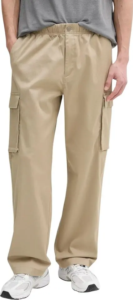 Beige Cotton Cargo Pants