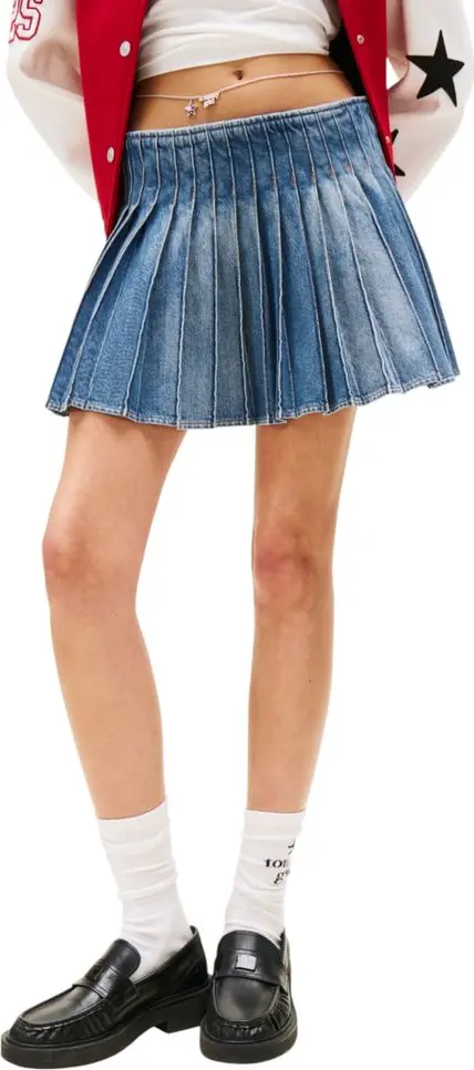 Blue Recycled Cotton Mini Skirt