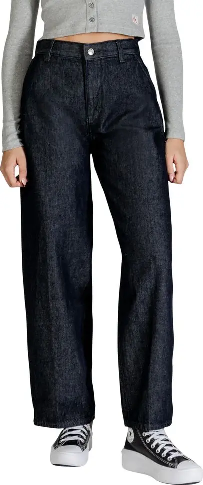 Blue Cotton Bootcut Jeans