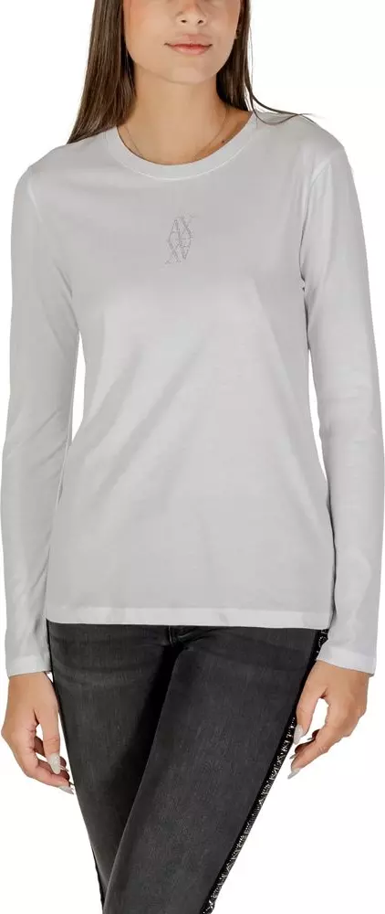 White Cotton Long Sleeve T-Shirt
