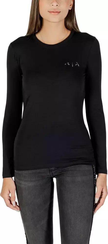 Black Cotton Long Sleeve T-Shirt