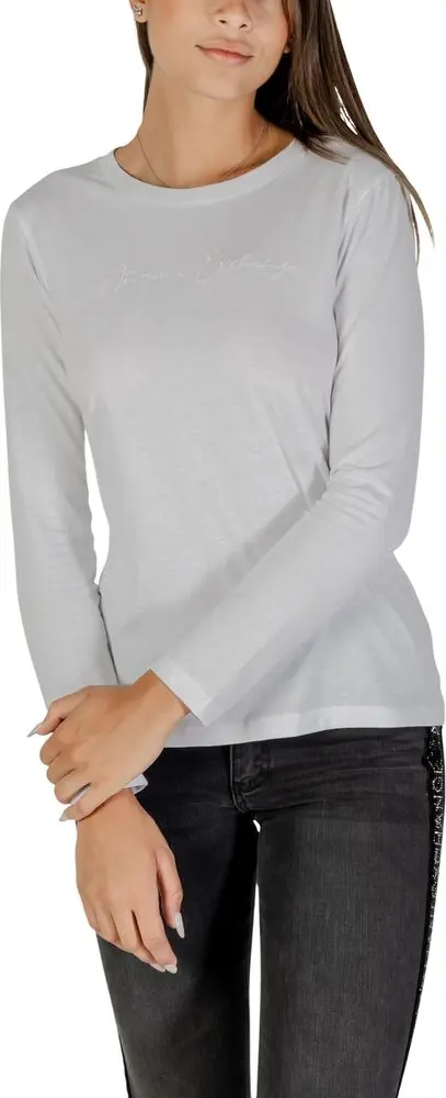White Cotton Long Sleeve T-Shirt