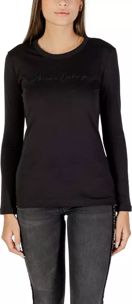 Black Cotton Long Sleeve T-Shirt