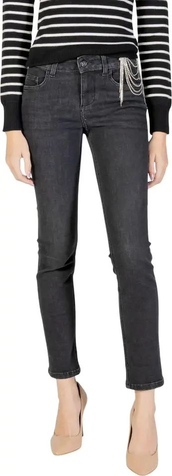 Black Cotton Skinny Jeans