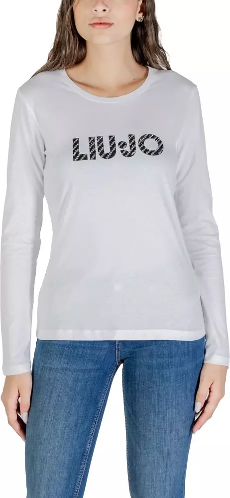 White Cotton Long Sleeve T-Shirt