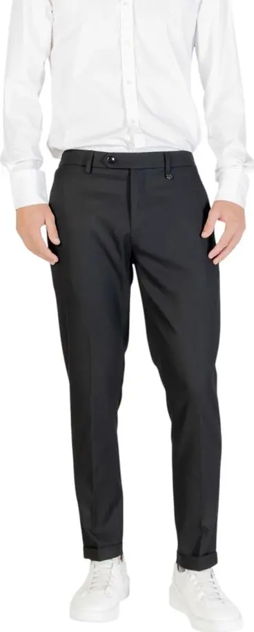 Black Polyester Skinny Pants