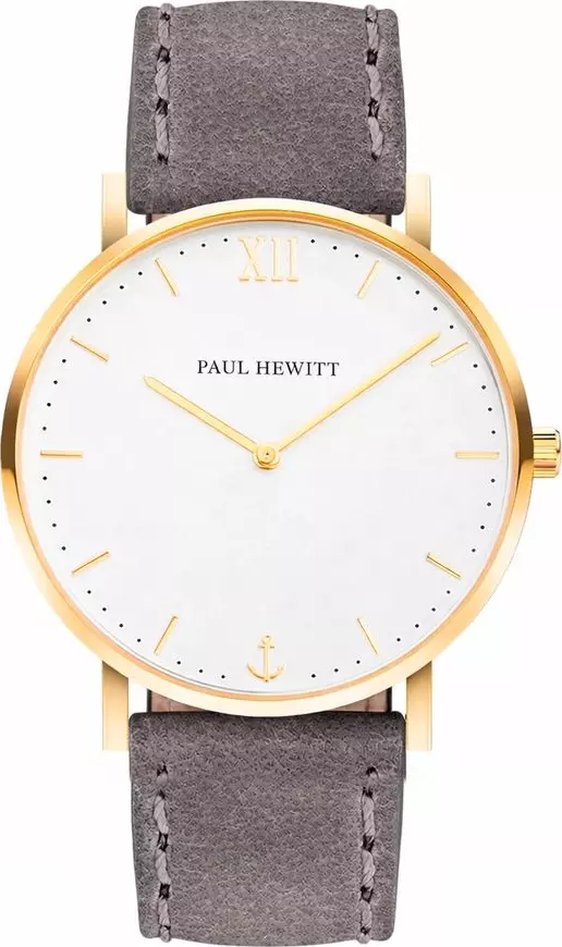 Gray Leather Dress Watch