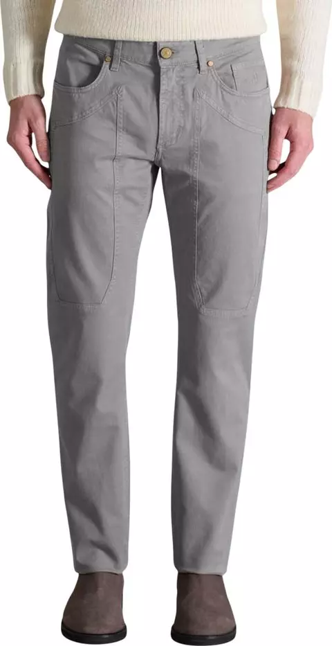 Gray Cotton Skinny Pants