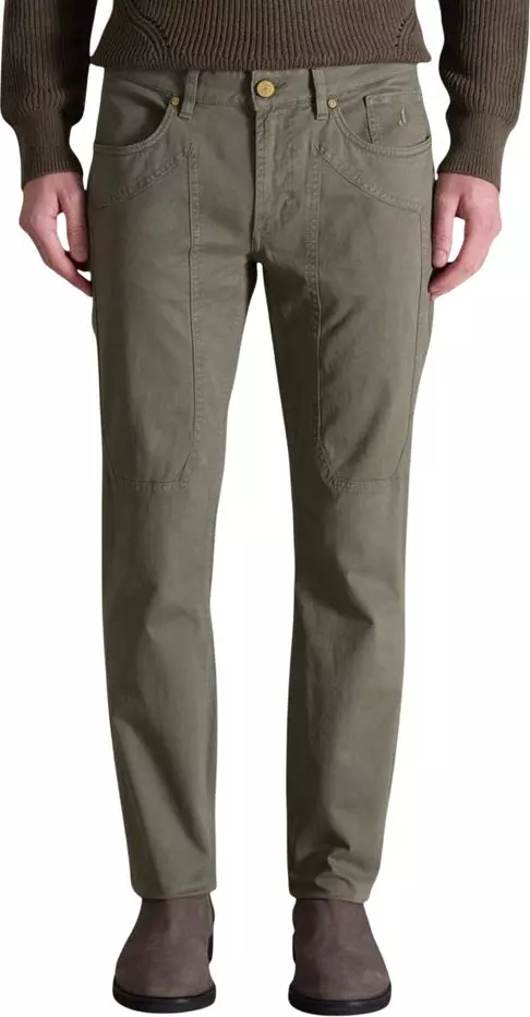 Green Cotton Skinny Pants