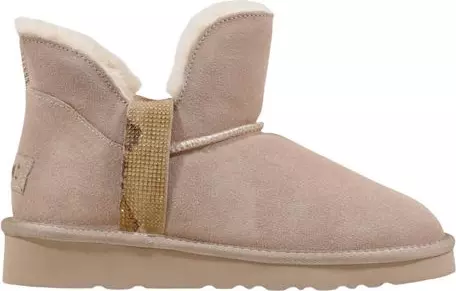 Beige Leather Ankle Boots