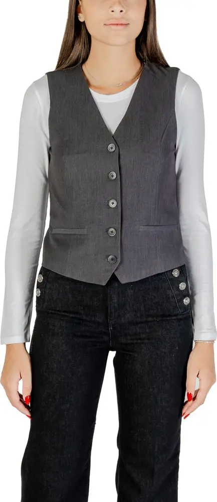 Gray Polyester Waistcoat
