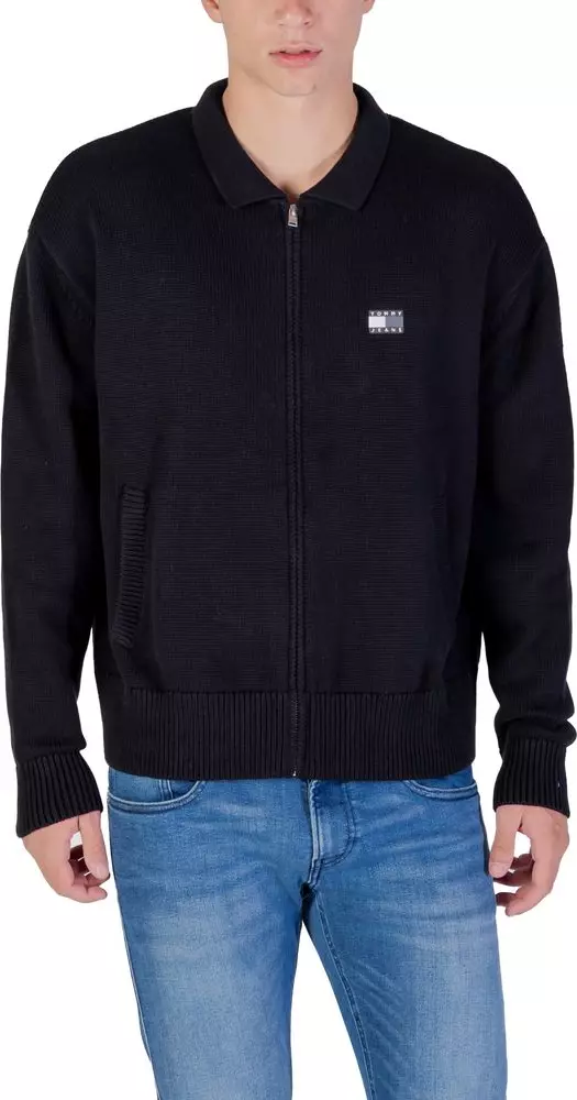 Black Recycled Cotton Cardigan