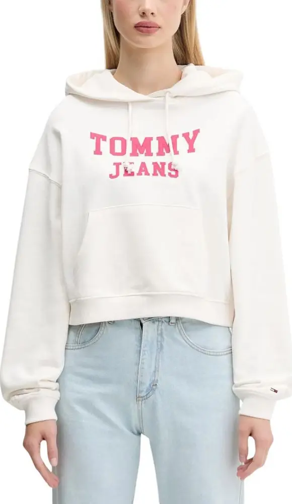 Cream Recycled Cotton Hoodie
