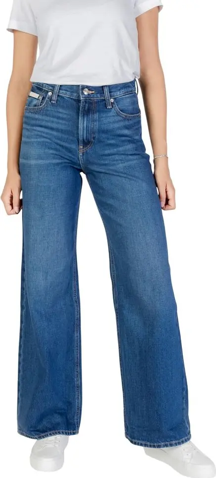 Blue Cotton Boyfriend Jeans