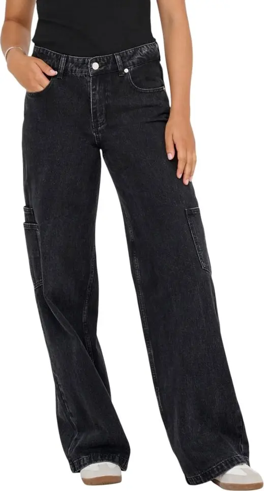 Black Cotton Relaxed Fit Jeans
