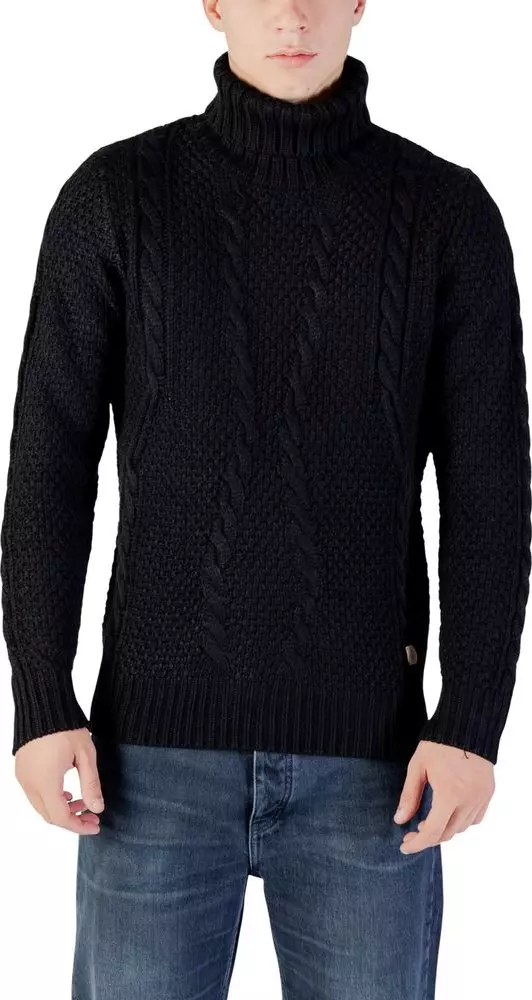 Black Marabou Turtleneck