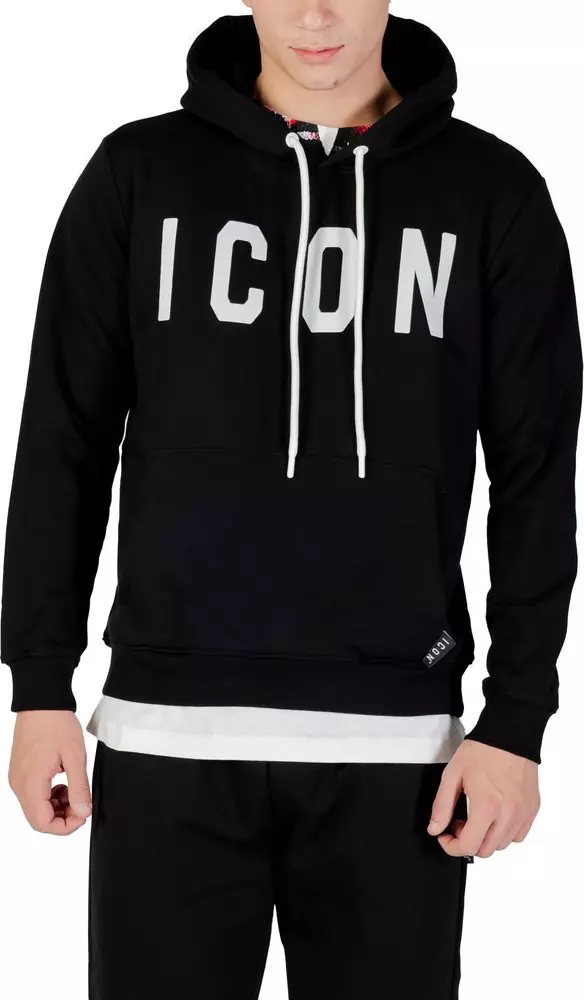 Black And White Cotton Hoodie