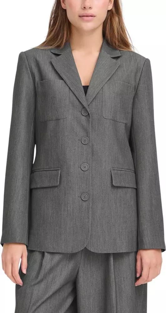 Gray Polyester Blazer