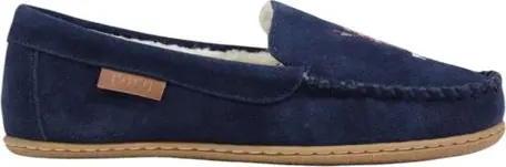 Blue Suede Leather Slippers