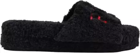 Black Textile Slippers