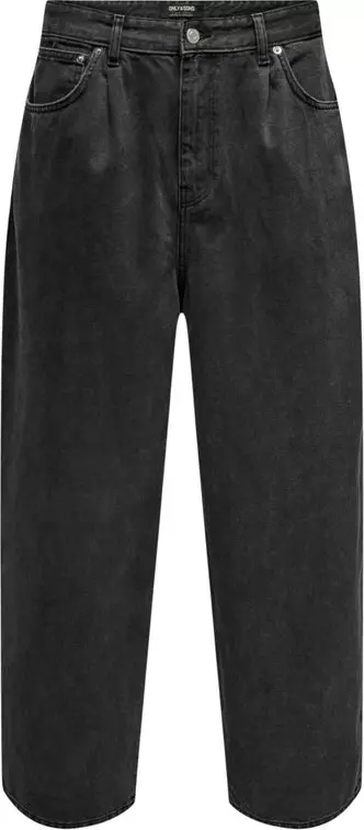 Black Cotton Relaxed Fit Jeans