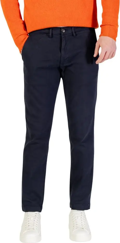 Blue Cotton Skinny Pants