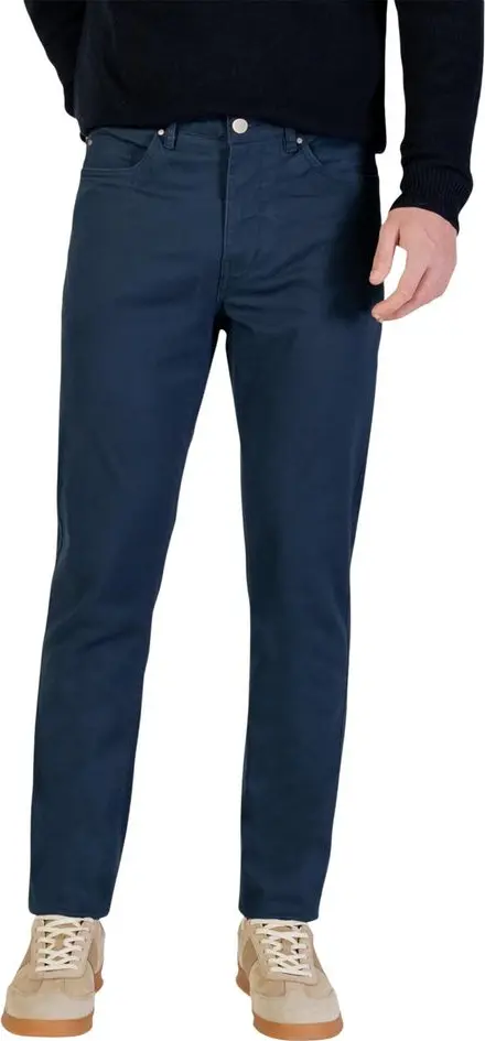 Blue Cotton Skinny Pants