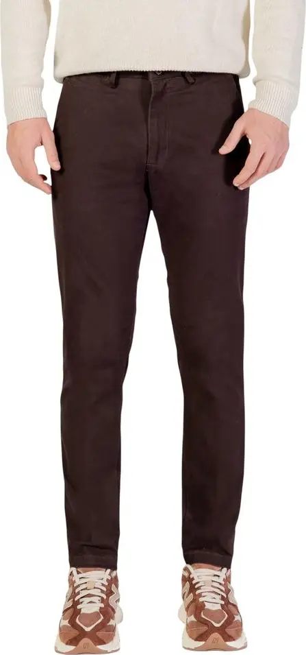 Brown Cotton Skinny Pants