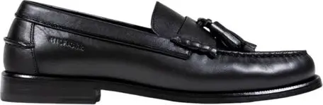 Black Leather Slip-On Loafers