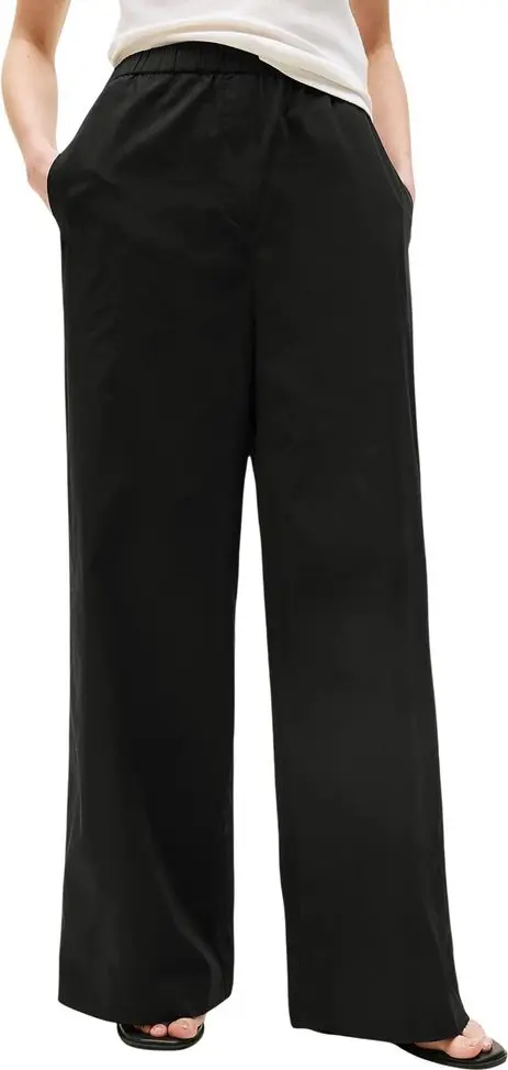 Black Organic Cotton Casual Pants