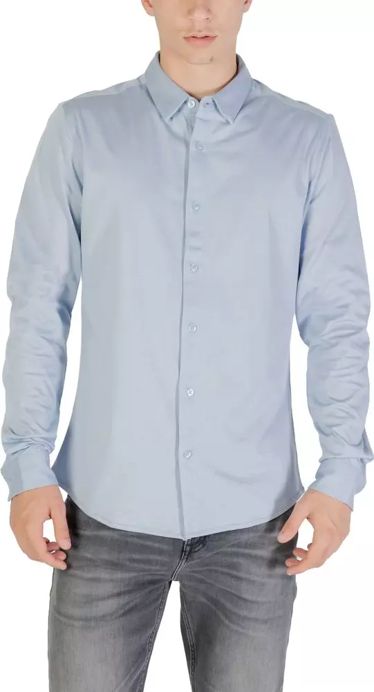 Blue Cotton Dress Shirt