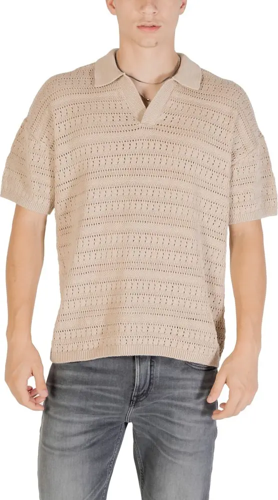 Beige Cotton Shortsleeve Shirt