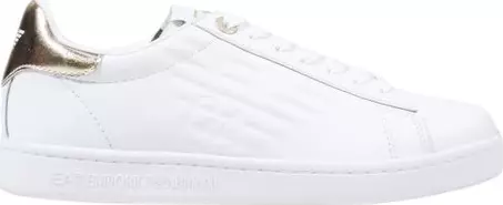 White Leather Low Top Sneakers