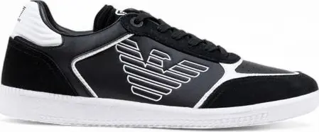 Black And White Leather Athletic Sneakers