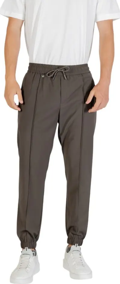 Green Polyester Casual Pants