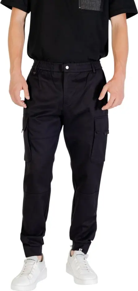 Black Viscose Casual Pants