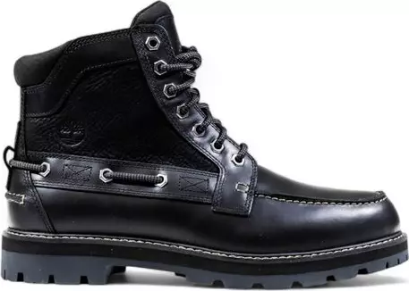 Black Leather Lace-Up Boots